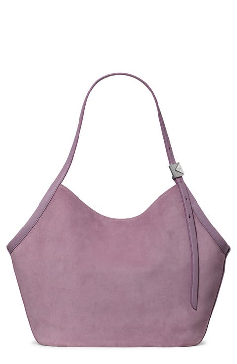 deco suede tulip tote