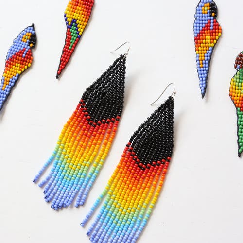 Fosterie Riesling Fringe Embera Earrings In Gold