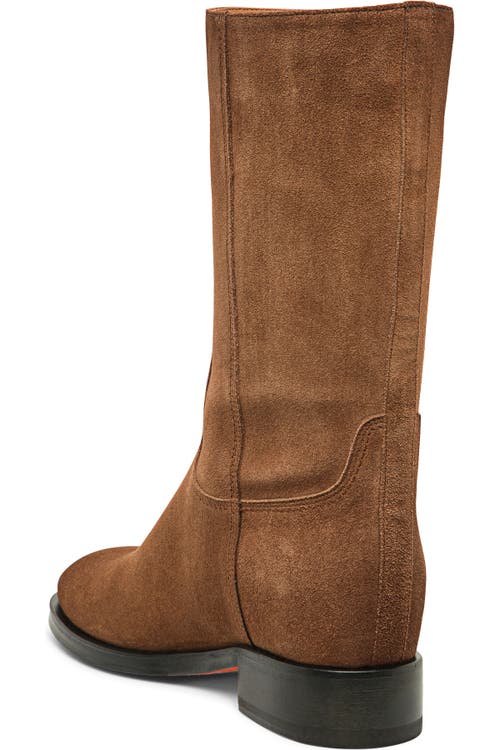 Santoni Suede Boot In Brown