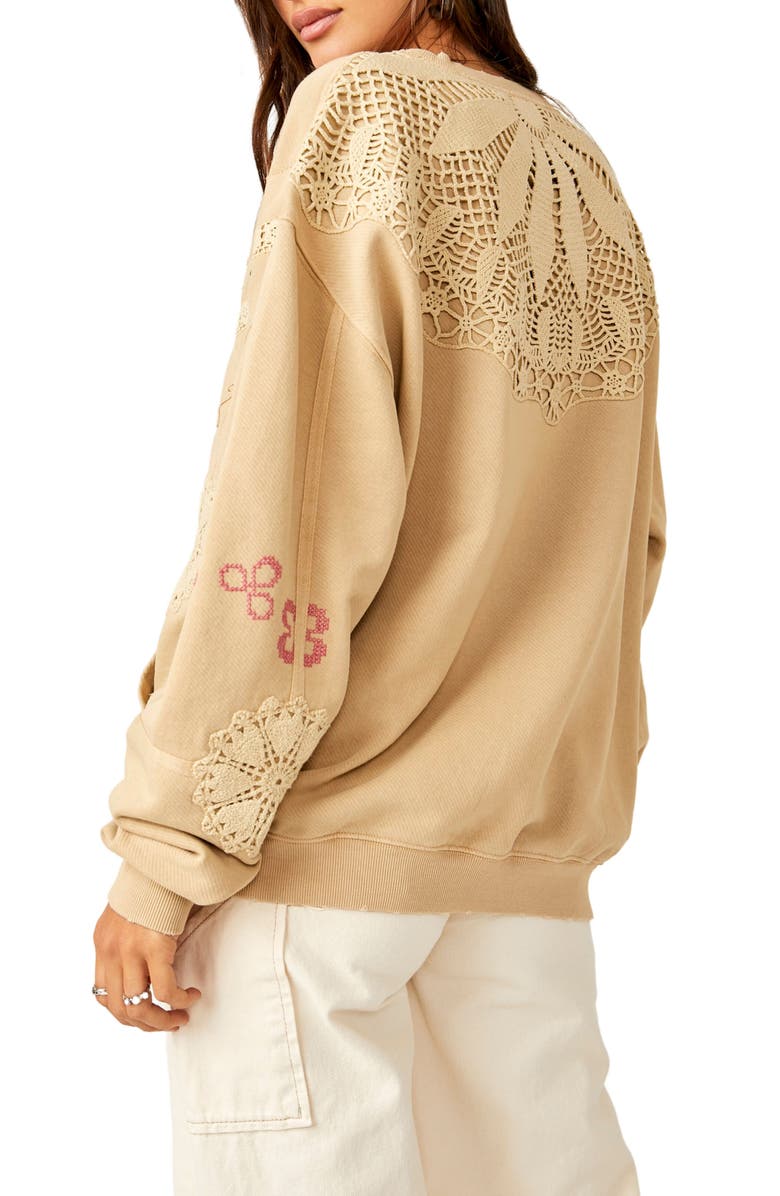 Free People Gram's Attic Oversize Sweatshirt, Alternate, color, 