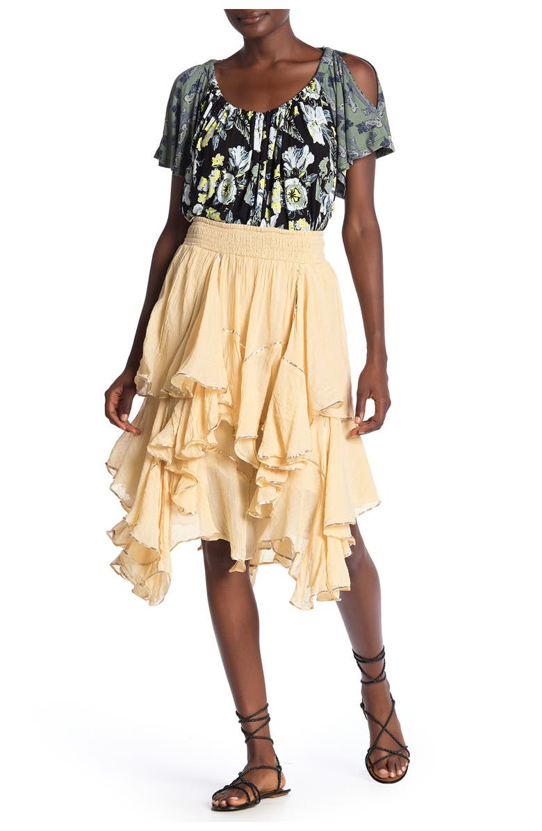 Free People Handkerchief Ruffle Skirt, Main, color,