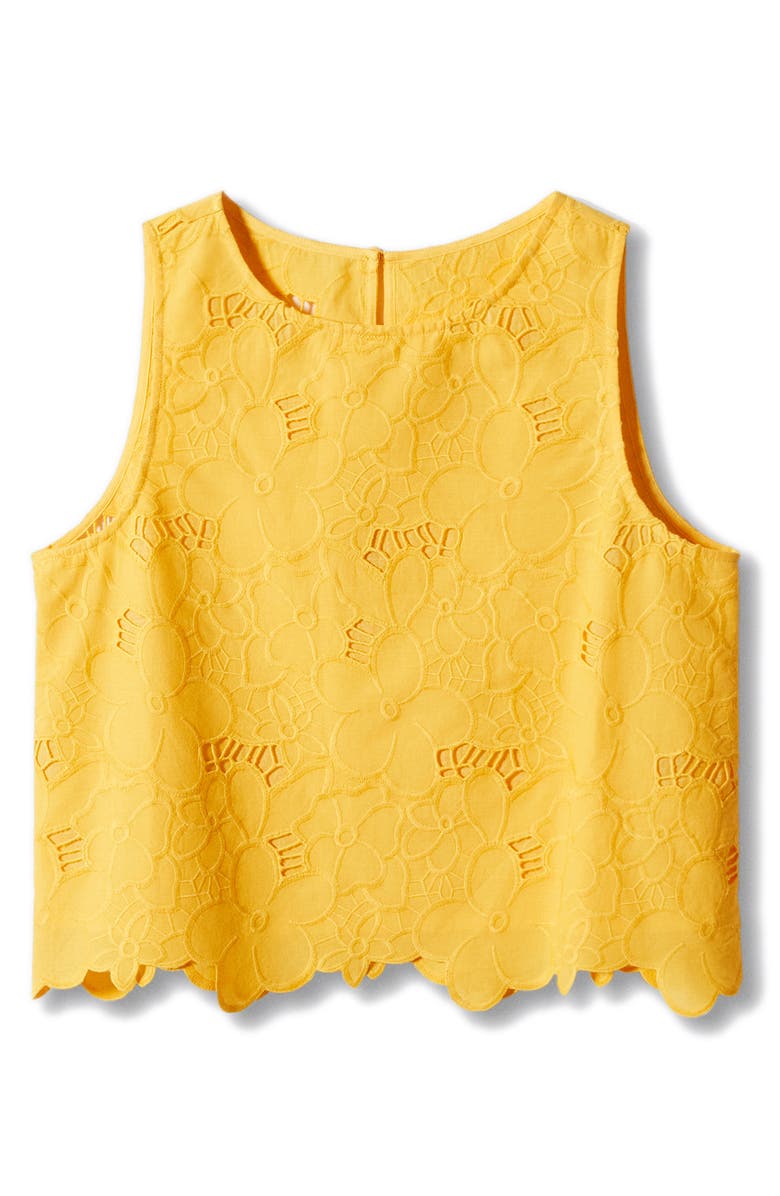 MANGO Embroidered Cotton Tank, Alternate, color, 