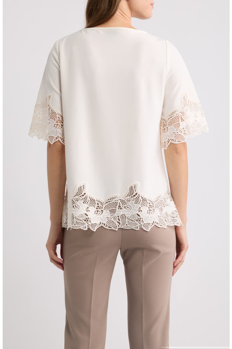 Lace Trim Asymmetrical Hem Top, Alternate, color, WHITE DOVE