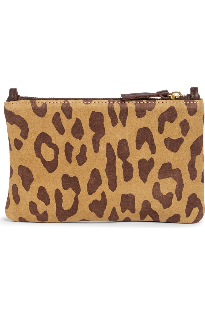 Clare V. Pablo Suede Feline Print Clutch, Alternate, color, Lark/ Brown