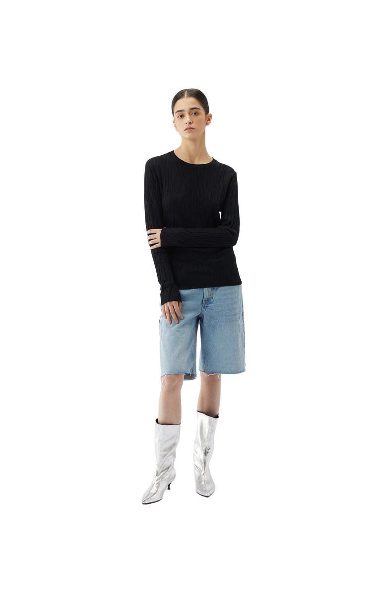 GOBI Mongolian Cashmere Cashmere Silk Sweater with Silver Threading, Alternate, color,