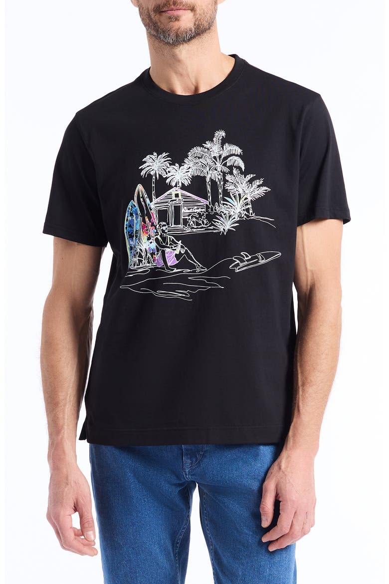 Beach House Graphic T-Shirt, Main, color, BLACK