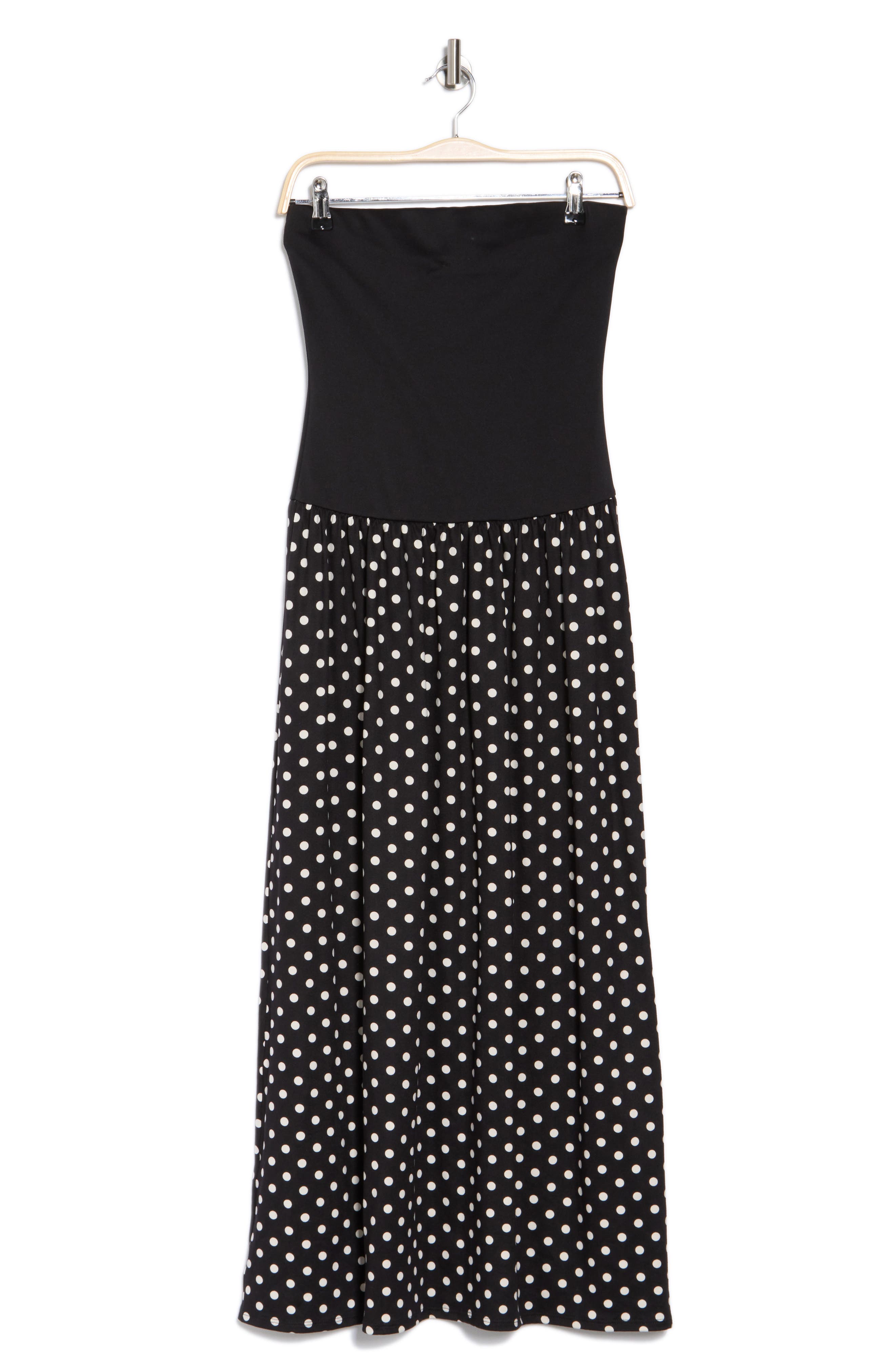 Strapless Mixed Media Maxi Dress