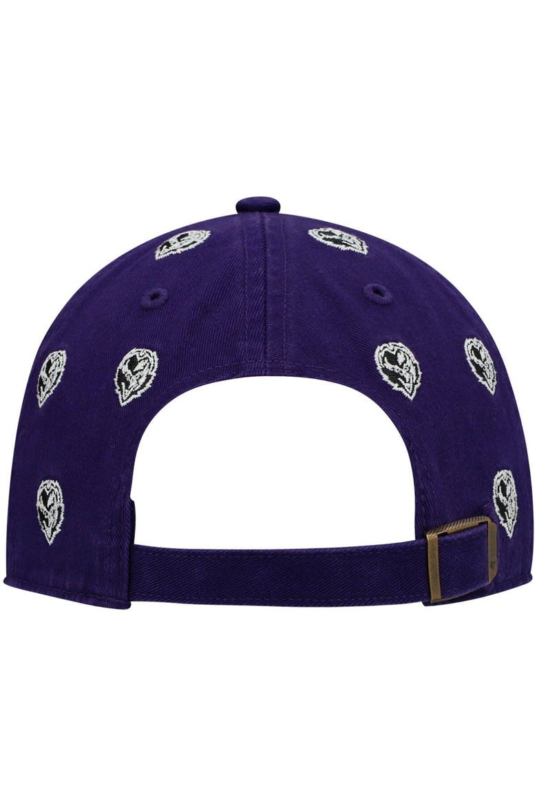 Women's '47 Purple Baltimore Ravens Confetti Clean Up Head Logo Adjustable Hat, Alternate, color, Purple