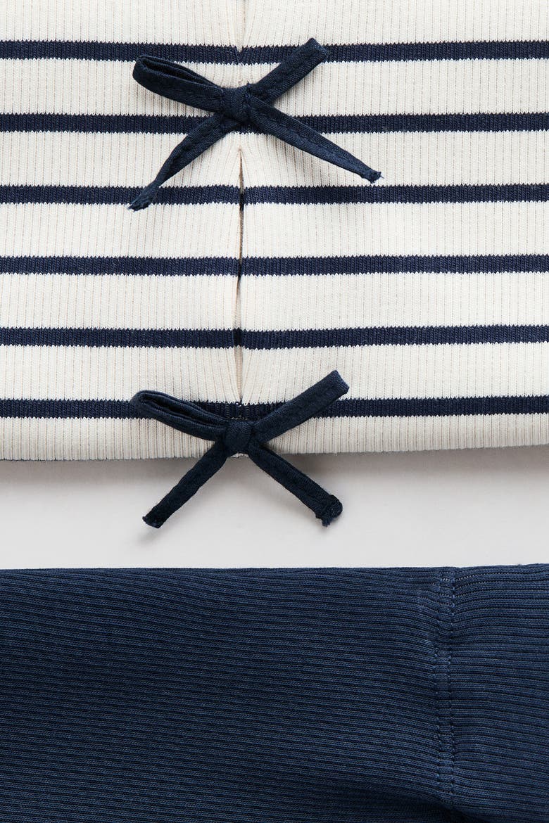 2-piece Ribbed Cotton Set, Alternate, color, White/navy blue