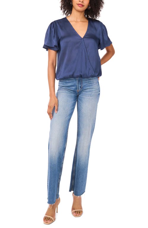 Vince Camuto Surplice Neck Blouse In Blue
