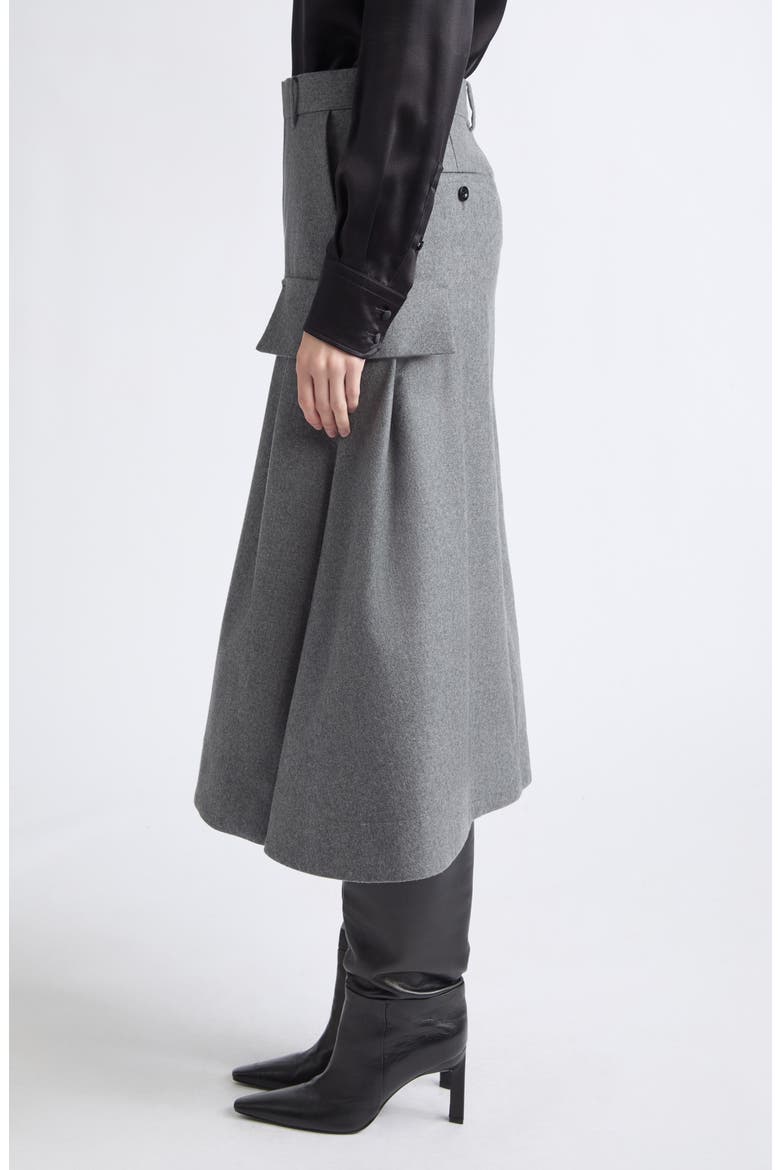 Wool Flannel Cargo Skirt, Alternate, color, GRAY