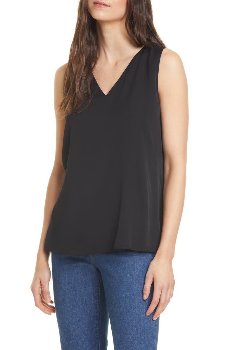 Nordstrom Signature Sleeveless Stretch Silk Top, Main, color,