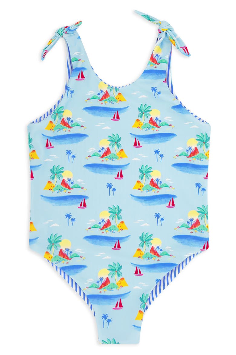 Kids' Skye Reversible UPF 50+ One-Piece Swimsuit, Main, color, CLEARWATER