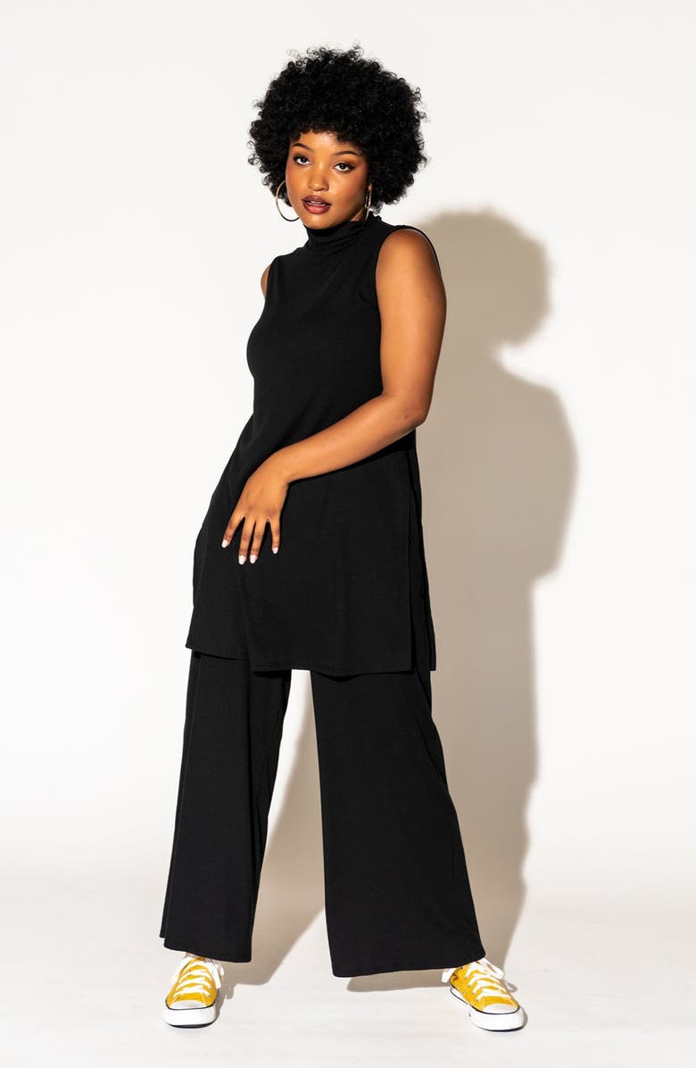 Dressed in Lala Gigi Sleeveless Top & Wide Leg Pants Set, Alternate, color, Black