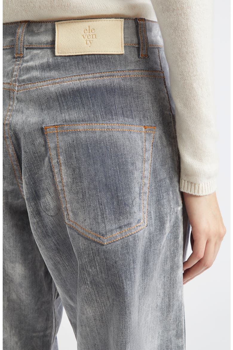 Flocked Denim Flare Leg Jeans, Alternate, color, 13 LIGHT GRAY MELANGE
