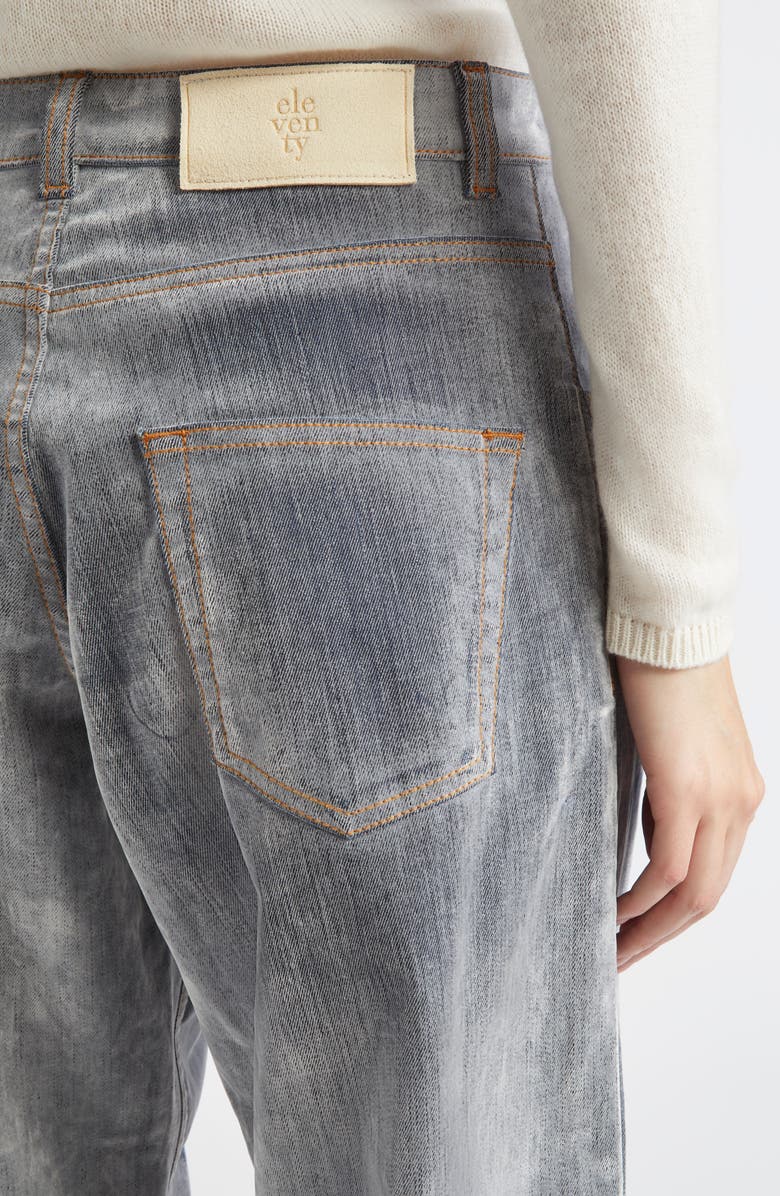 Eleventy Flocked Denim Flare Leg Jeans, Alternate, color, 