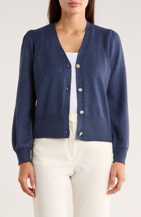 Faux Pearl Button Cardigan