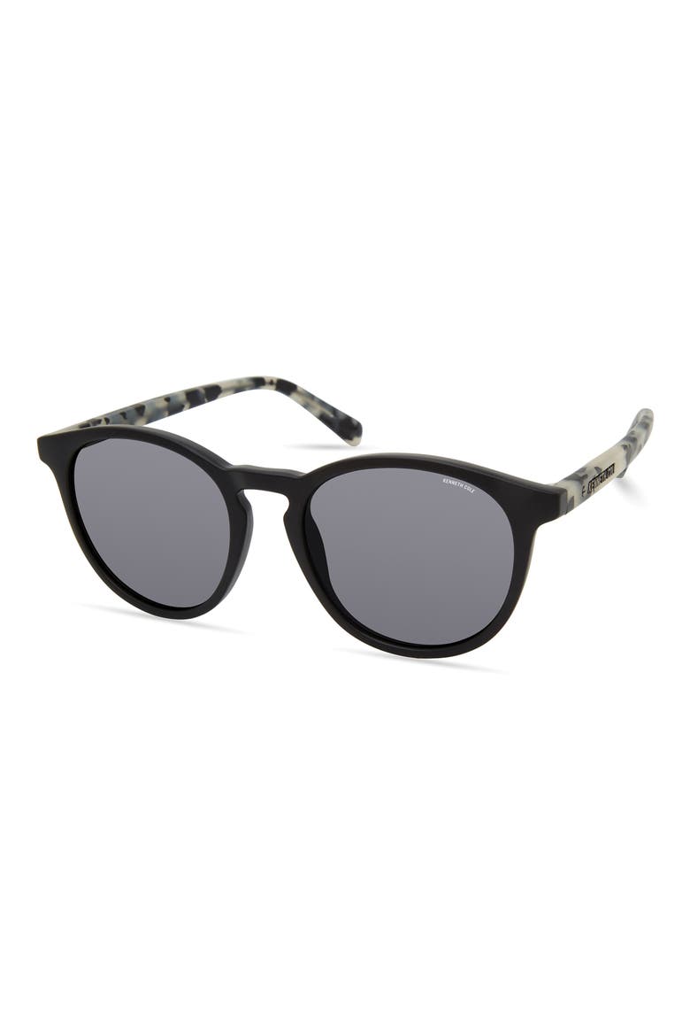 51mm Round Sunglasses, Main, color, MATTE BLACK / SMOKE