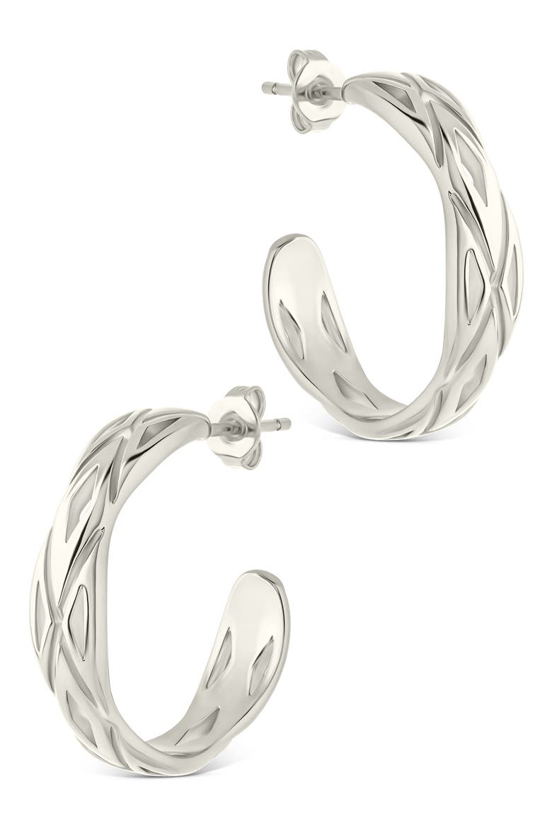 Esmeralda Abstract Hoop Earrings, Alternate, color, SILVER