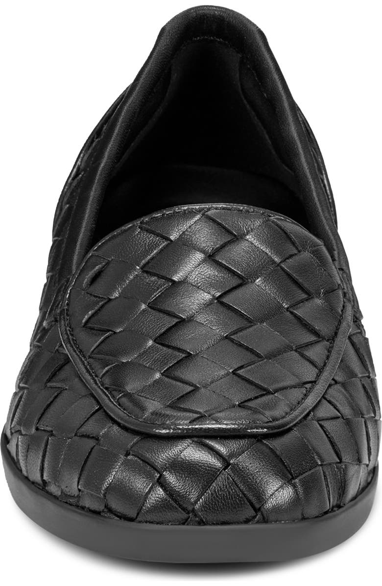 Easy Spirit Devit Woven Apron Toe Flat, Alternate, color, Black