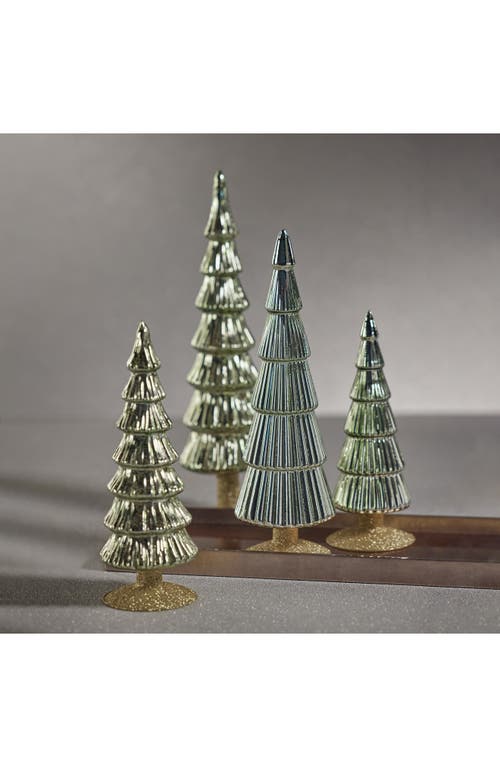 Zodax Set Of 2 Dembe Glass Tree Figurines In Green