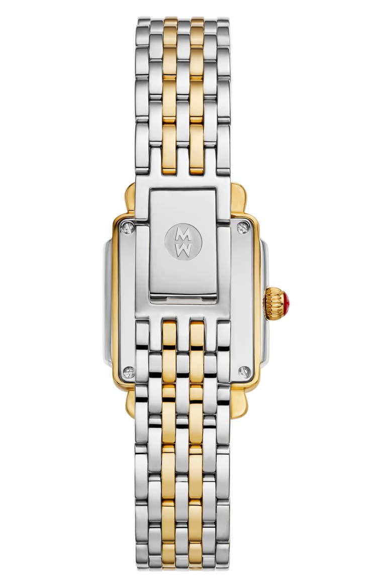 Deco Madison Mini Diamond Bracelet Watch, 23mm x 24mm, Alternate, color, TWO TONE
