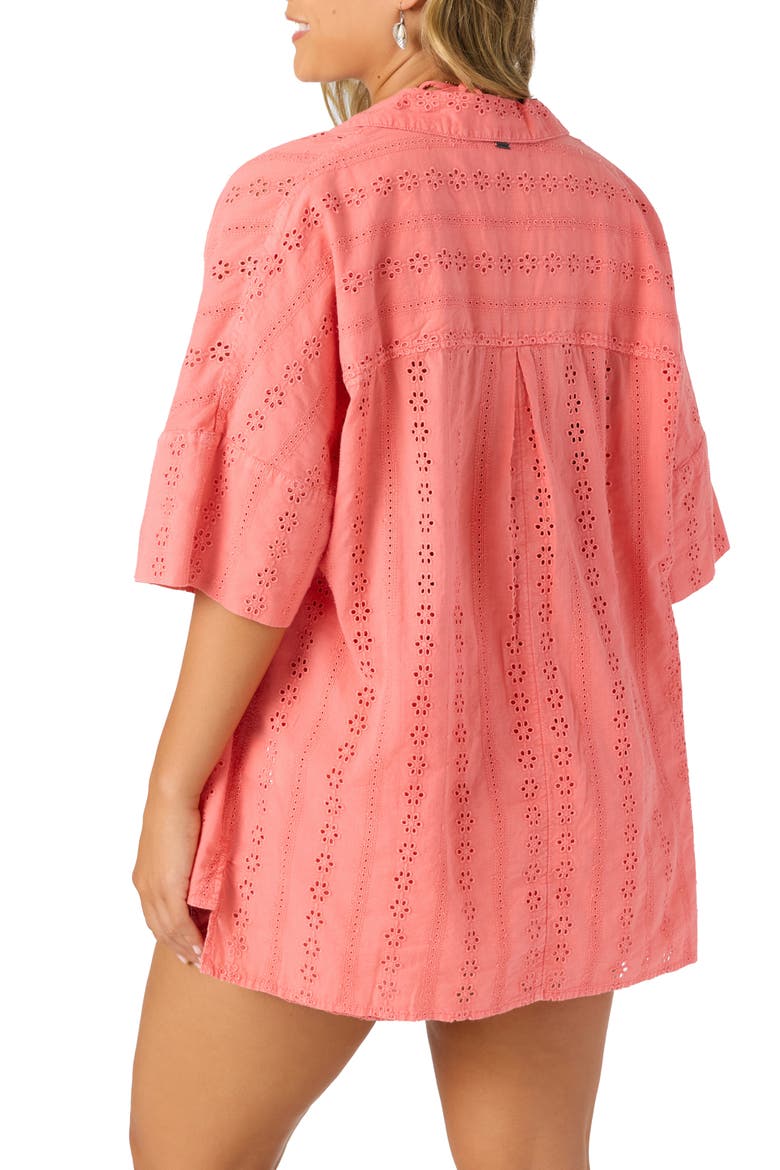 Olivia Eyelet Cover-Up Shirt, Alternate, color, PORCELAIN ROSE