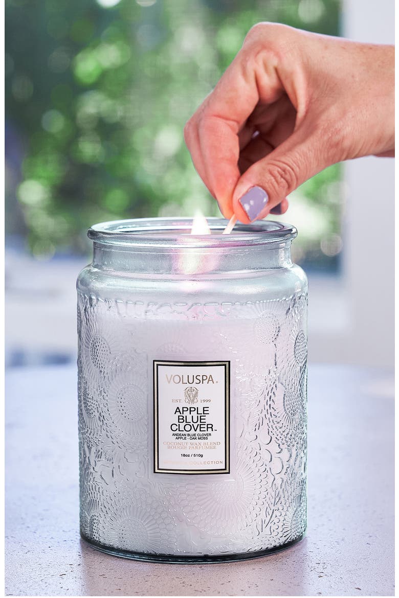 Apple Blue Clover Large Jar Candle, Alternate, color, APPLE BLUE CLOVER