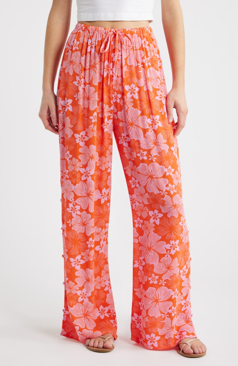 Rip Curl Aloha State Tie Waist Beach Pants, Main, color, Red