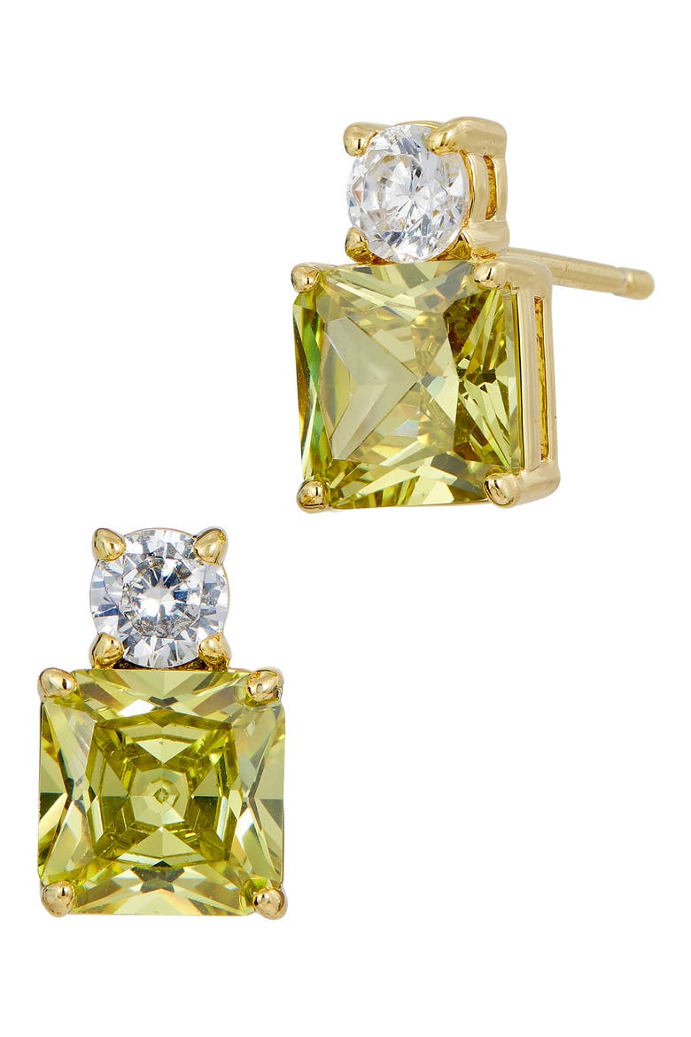 Cubic Zirconia Birthstone Stud Earrings, Main, color, AUGUST
