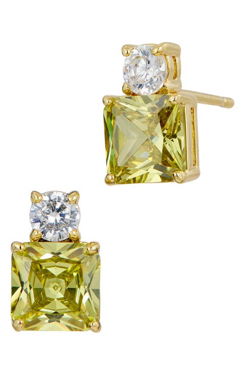 Cubic Zirconia Birthstone Stud Earrings