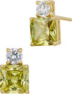 SAVVY CIE JEWELS Cubic Zirconia Birthstone Stud Earrings