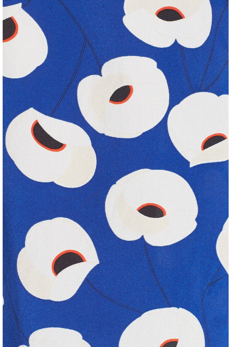 Floral Print Silk Culottes, Alternate, color, BLUE MAZARINE POPPY