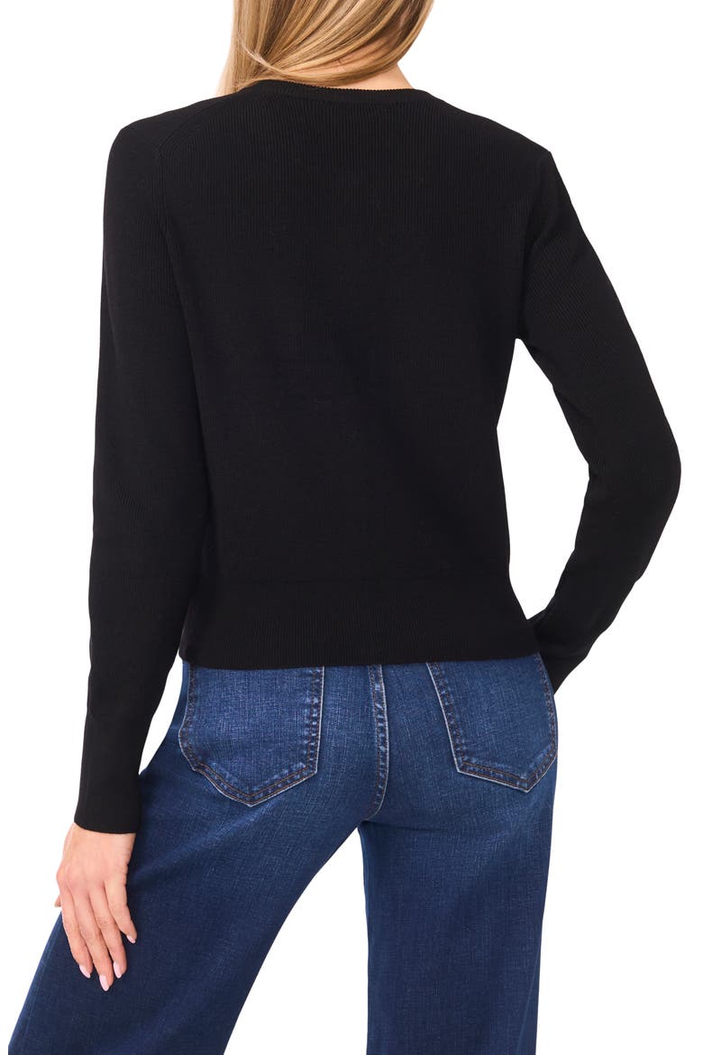 Rib Cardigan, Alternate, color, RICH BLACK