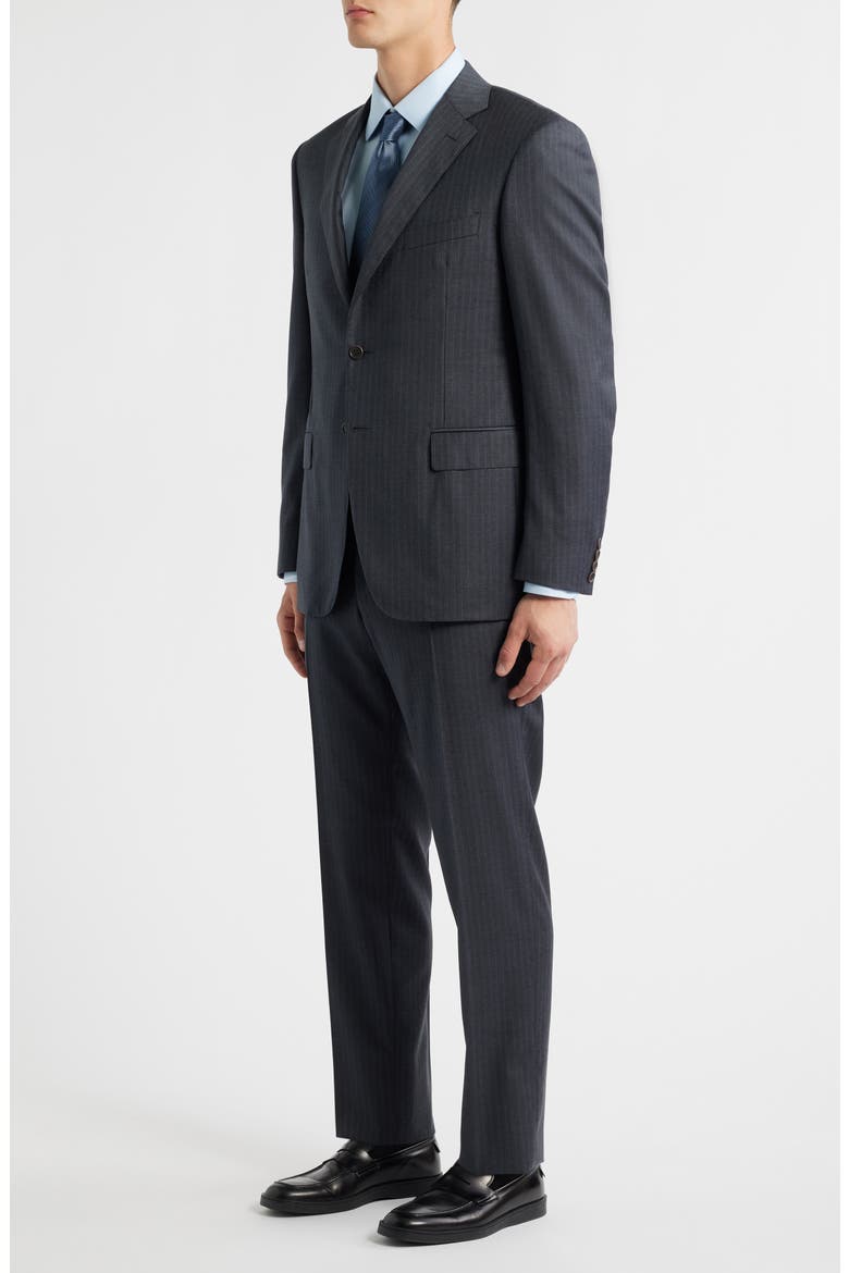 Siena Regular Fit Stripe Super 130s Wool Suit, Alternate, color, GREY