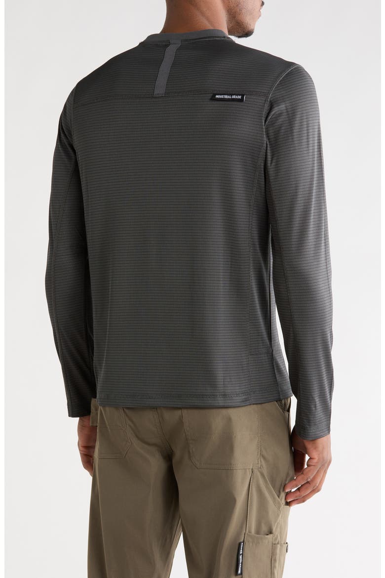 Grid Jacquard Long Sleeve T-Shirt, Alternate, color, ASPHALT