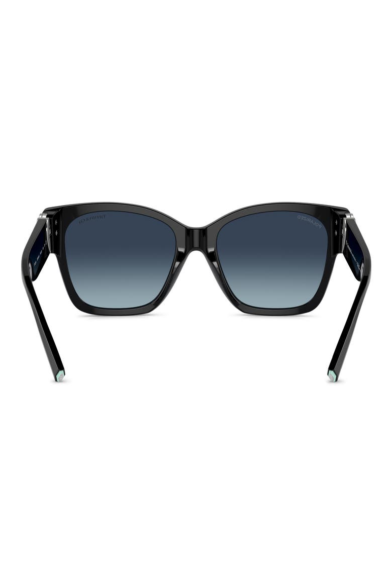 54mm Gradient Polarized Square Sunglasses, Alternate, color, BLACK