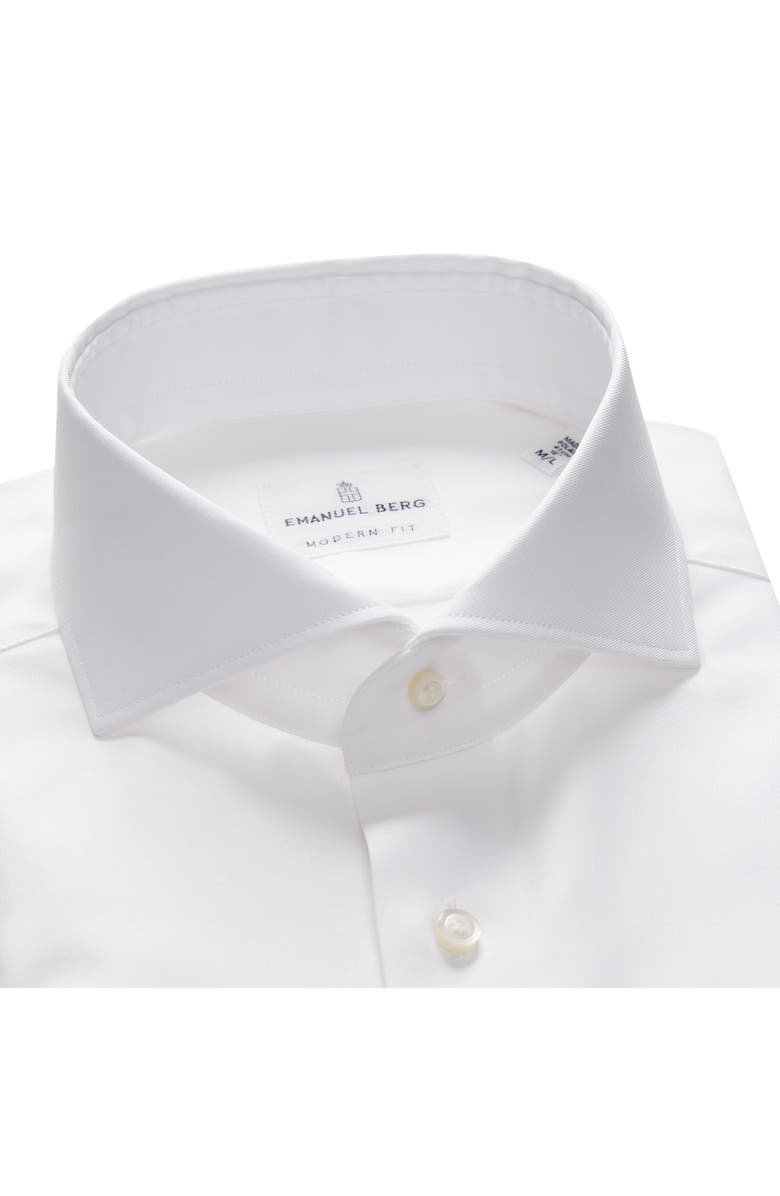 Emanuel Berg Traveller Modern Fit Cotton Dress Shirt, Alternate, color, White