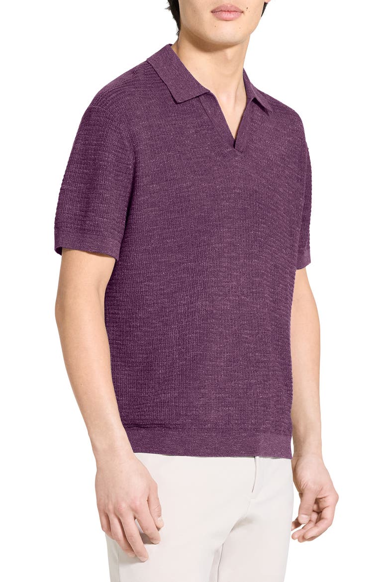 Brenan Linen Blend Polo, Alternate, color, GRAPEVINE - 2QN