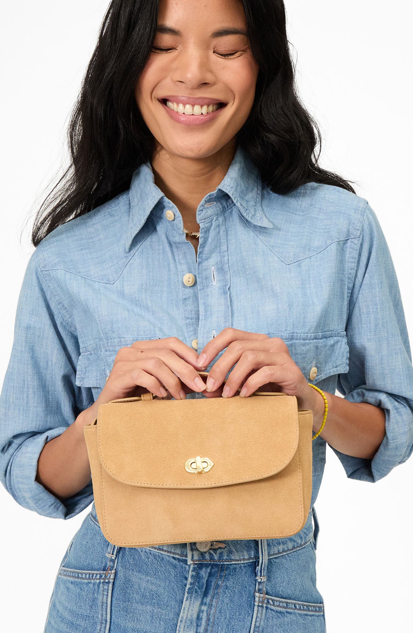 Kathryn Suede Shoulder Bag, Alternate, color, DUNE