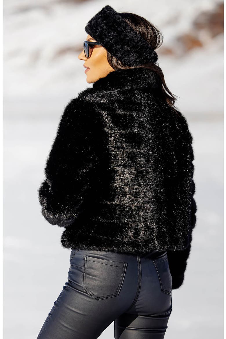 Maven Faux Fur Jacket, Alternate, color, BLACK
