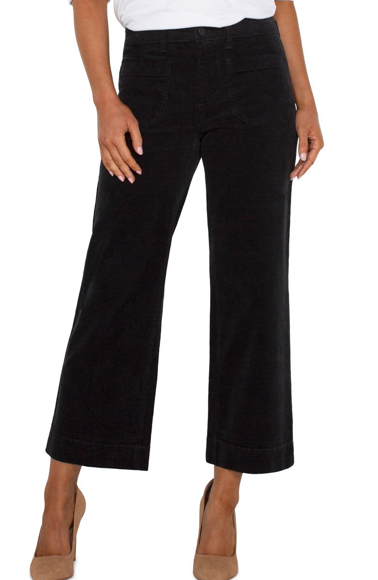 Liverpool Los Angeles Patch Pocket Mid Rise Ankle Wide Leg Corduroy Pants, Alternate, color,