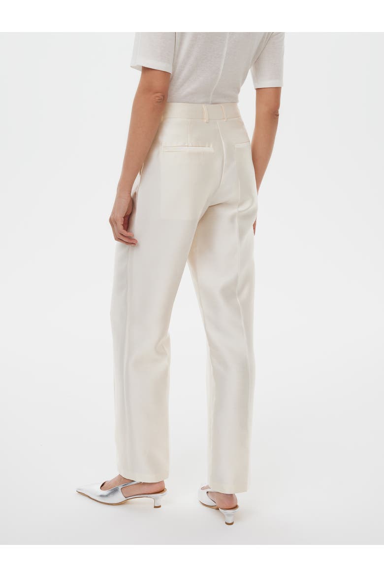 Bridal Tailored Silk Wool Pants, Alternate, color, Starlight White