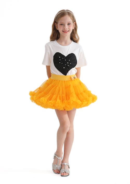 Mimi Tutu Yellow Canary Bow Tulle Skirt In Canary Yellow