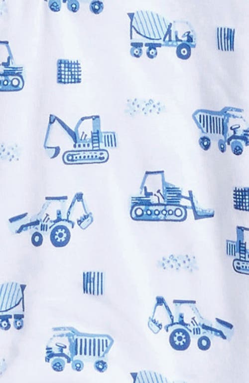 Kissy Kissy Construction Pima Cotton Polo Romper In Light Blue