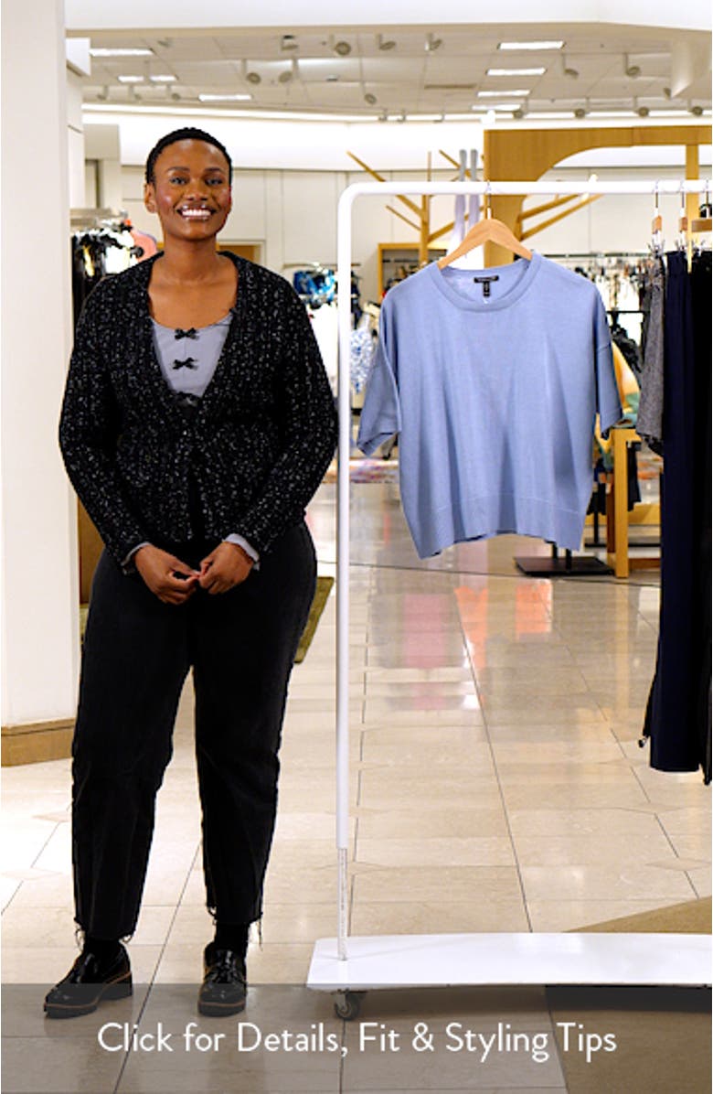 Elbow Sleeve Organic Cotton Blend Crewneck Sweater, sales video thumbnail