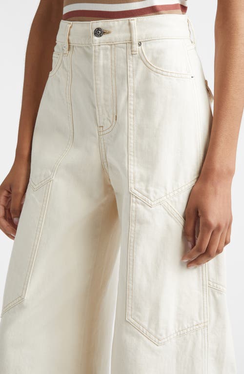 Veronica Beard Freddy High Waist Wide Leg Jeans In White