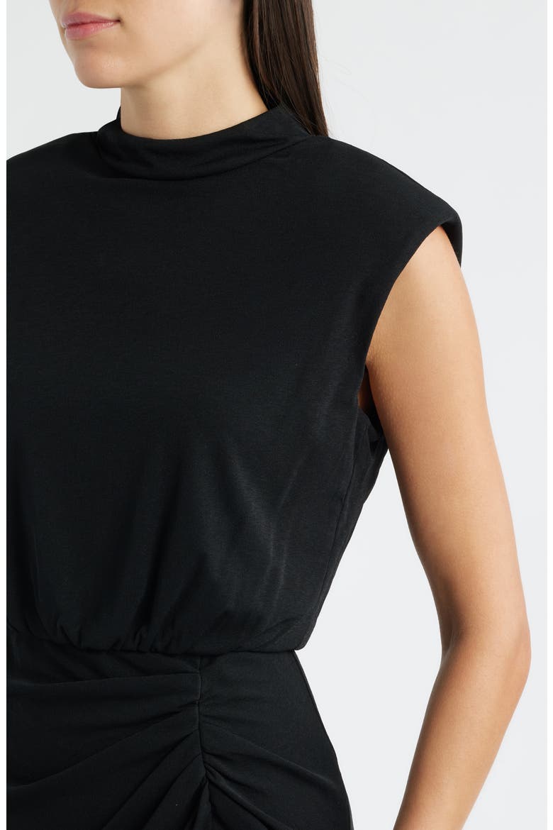 Ruched Knit Dress, Alternate, color, BLACK