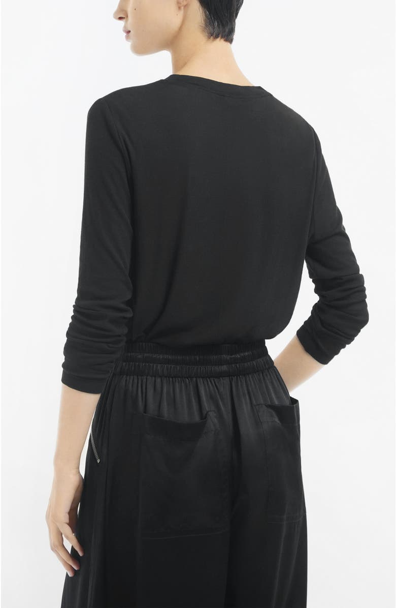 CO Crewneck Long Sleeve in Cotton Jersey, Alternate, color, Black