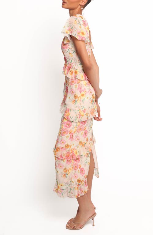 Petal And Pup Petal & Pup Leila Peony Flutter Sleeve Cocktail Dress In White